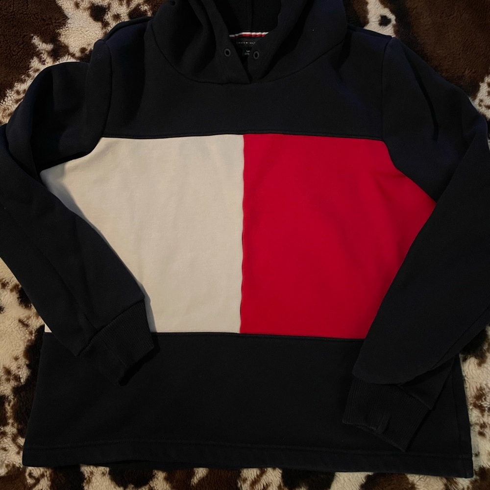 -Tommy Hilfiger logo colored block sweatshirt